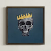 "Skull King" - Art Print in Original Deep Teal by Kate Terhune - Framed