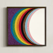 "Progressive Pride Crescent" - Art Print in Rainbow by Erin Deegan - Framed