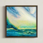 "Petrichor" - Art Print in Fresh Blue by Stacy Kron - Framed