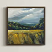 "Sky of Grey" - Art Print in Grey and Golden by Michele Norris - Framed