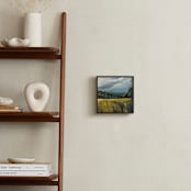 "Sky of Grey" - Art Print in Grey and Golden by Michele Norris - In a Room