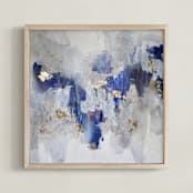 "North Gold" - Art Print in North Blue by Christine Olmstead - Framed