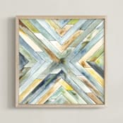 "Angular Organic" - Art Print in Mist by Jennifer Morehead - Framed