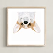 "just being a corgi" - Art Print in ginger by Deborah Chou - Framed