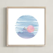 "And Beyond" - Art Print in Outer Space Blue by Tennie and Co. - Framed