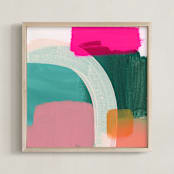 "Summer Highlights 3" - Art Print in Hot Pink by Lindsay Megahed - Framed