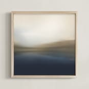 "Morning in the Mountains" - Art Print in Misty Blue by Karen Kaul - Framed