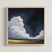 "Softly to the North" - Art Print in Indigo by Mya Bessette - Framed
