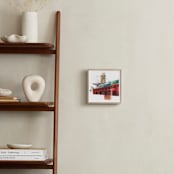 "Warehouse in Dumbo" - Art Print in Brickwall red by Viktoria Eperjesi - In a Room