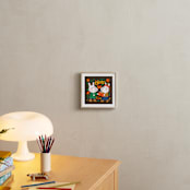 " Cozy Up with Winter Cheer" - Art Print in Bright Red Orange by Sehee Lee - In a Room