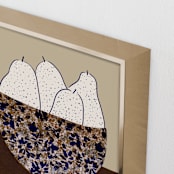 "Pear Bowl" - Art Print in Light beige by Danushka Abeygoda - Frame Close-up