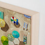 "Beach Day 2" - Art Print in Lime by Lisa Grizaniuk - Frame Close-up