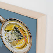 "From The Top 1" - Art Print in Dusty Blue by Amber Piacentine - Frame Close-up