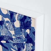 "Bird flight" - Art Print in Matisse Blue by Oana Prints - Frame Close-up