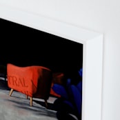 "Storefront" - Art Print in Clementine by Curtis Newkirk - Frame Close-up