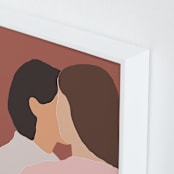 "The secret" - Art Print in Rustic Pink by Efrat Ofek - Frame Close-up