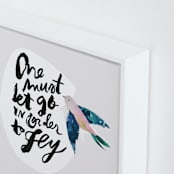 "Fly" - Art Print in Dove by Lori Wemple - Frame Close-up