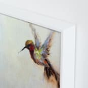"The Humbly Hummingbird " - Art Print in orange by Amanda Faubus - Frame Close-up