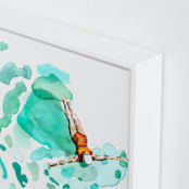 "Float" - Art Print in Aqua by Betty Hatchett - Frame Close-up