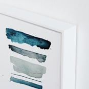 "of land and sea - deep" - Art Print in Aqua by Kiana Lee - Frame Close-up
