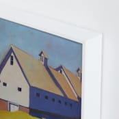 "Saffron and Blue Shade" - Art Print in Deep Saffron by Carol C. Young - Frame Close-up