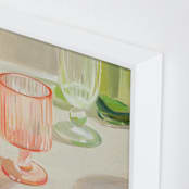 "Rainbow Glassware I" - Art Print in Peach by Jenny Westenhofer - Frame Close-up