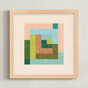 "Pixel Plush I" - Art Print in Moss Green by Creo Study - Framed
