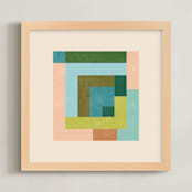 "Pixel Plush II" - Art Print in Moss Green by Creo Study - Framed