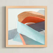 "Meanderings 10" - Art Print in Mediterranean Blue by Jenny Phillips - Framed