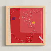 "Double cheese" - Art Print in Josef Albers Orange by Alain Castoriano - Framed