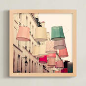 "Color in Paris" - Art Print in Beige by Caroline Mint - Framed