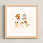 "pups" - Art Print in Sand by Vivian Yiwing - Framed