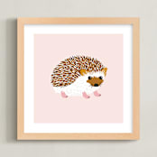 "Little Hedgehog" - Art Print in Blush by Genna Blackburn - Framed