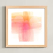 "Hello Sunrise" - Art Print in rosy golden by Debra Pruskowski - Framed