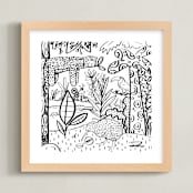 "Classic Kiwi" - Art Print in White by Megan Zang - Framed