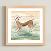 "Antelope" - Art Print in Meadow green by Emilie Simpson - Framed