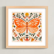 "Colorful Butterfly" - Art Print in Tangerine by Angel Walker - Framed