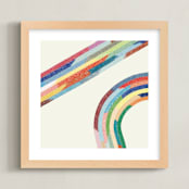 "Rainbow Rollercoaster" - Art Print in Vintage by Emily Kariniemi - Framed