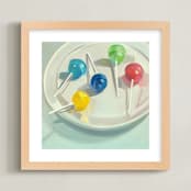"Lollipops" - Art Print in Cobalt Blue by Jenny Westenhofer - Framed