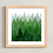 "Forest" - Art Print in Forest Green by Priscilla Lee - Framed