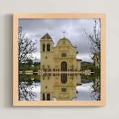 "Cathedral of San Carlos Borromeo" - Art Print in Sand Tan by Mechelle Gilford - Framed