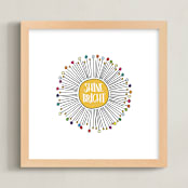 "Shine Bright Sunburst" - Art Print in Sunny Yellow by Kate Ross - Framed