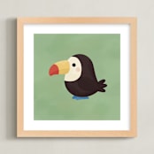 "Tropical Birds Toucan" - Art Print in Cocoa by Diana Pinnell - Framed