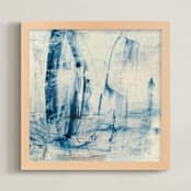 "The Letter That Went Through the Wash SK" - Art Print in Inky Blue by Stacy Kron - Framed