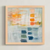 "Denim and Sunshine Swatches" - Art Print in Denim and Sunshine by Stacy Kron - Framed