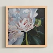 "Peach Peony Reverie 2" - Art Print in Peach by Mandy Trimble Leonard - Framed