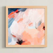 "At The Rooftop No.2" - Art Print in Peach by Parima Studio - Framed