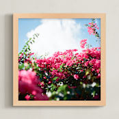 "Pink Floral Skies" - Art Print in Hot Pink by Karly Rose Sahr - Framed
