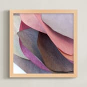 "Paper Petal 7" - Art Print in coral and petals by Jenny Phillips - Framed