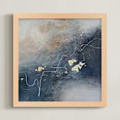 "Yeah" - Art Print in grey navy by Christine Olmstead - Framed